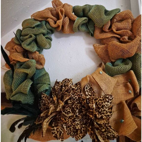 Autumn Burlap Wreath - Picture 1 of 3